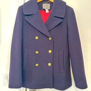 JCrew Stadium Coat, navy with goldtone hardware, size 6, excellent condition